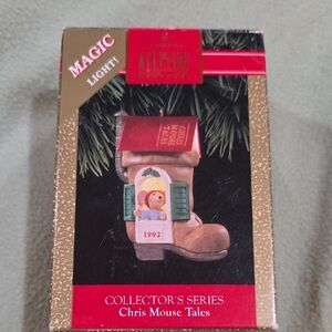 Hallmark Chris Mouse Tales Boot Ornament with Red and Gold Accents